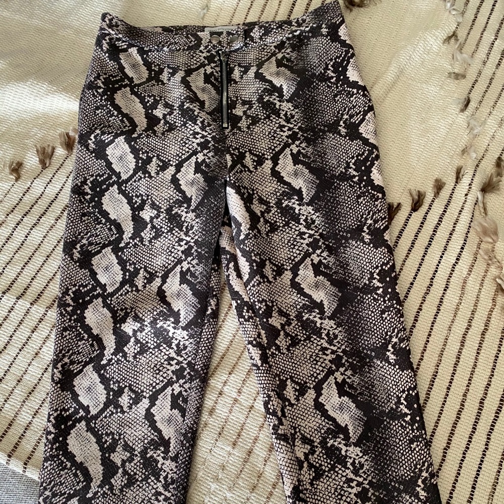 Psychedelic Snake Print mid rise pants